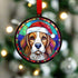Beagle in Santa Hat Suncatcher Decoration